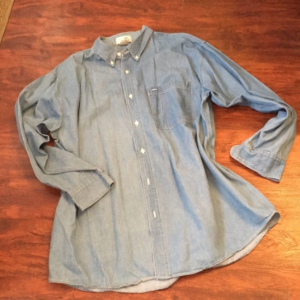 Gitano Vintage 80s Long Sleeve Button Down Denim Shirt XXL